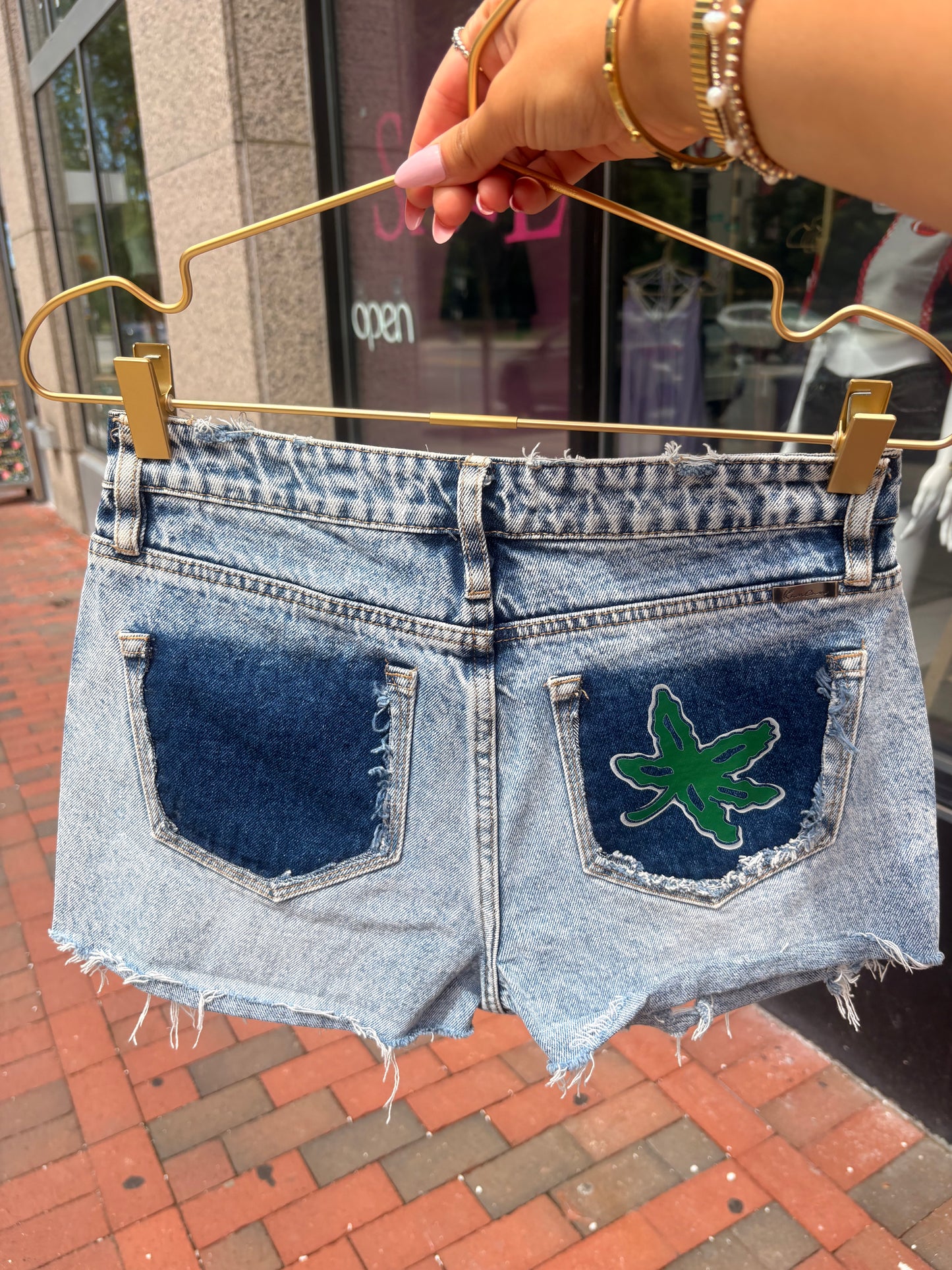 OSU Inspired Denim Shorts