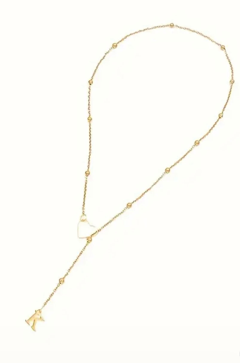 INITIAL NECKLACE W/HEART