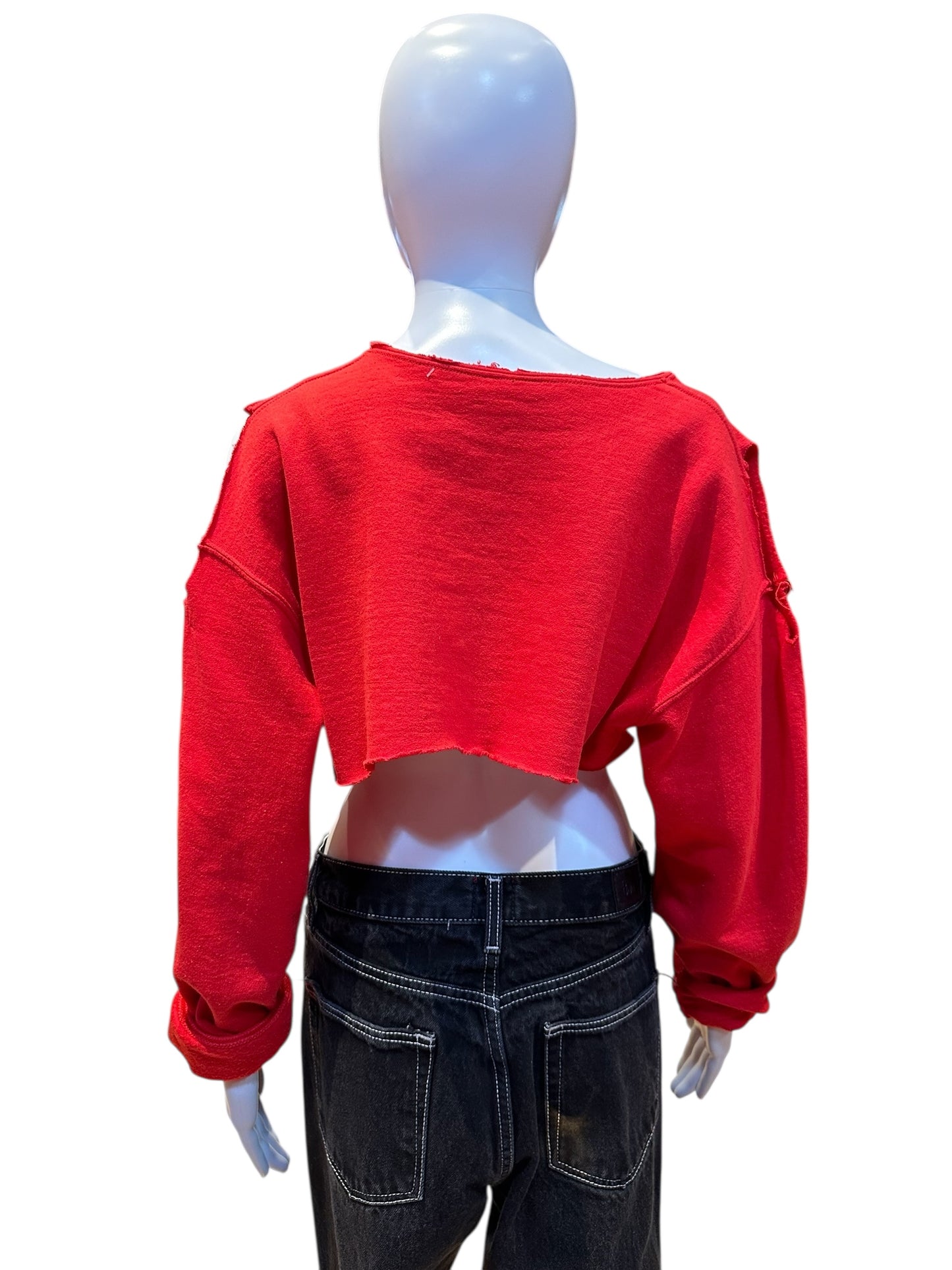 OSU ANGEL CROP SWEATSHIRT W/COLD SHOULDER