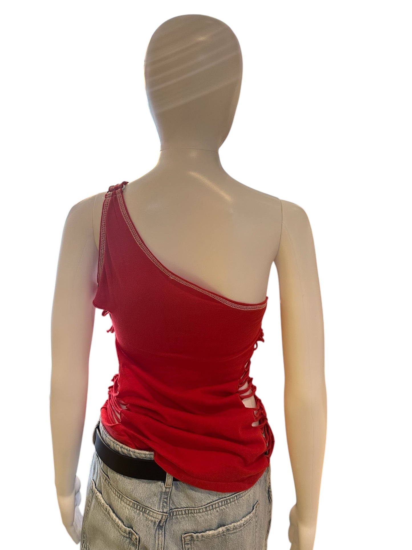 OSU RECON ONE SHOULDER SHREDDED TOP
