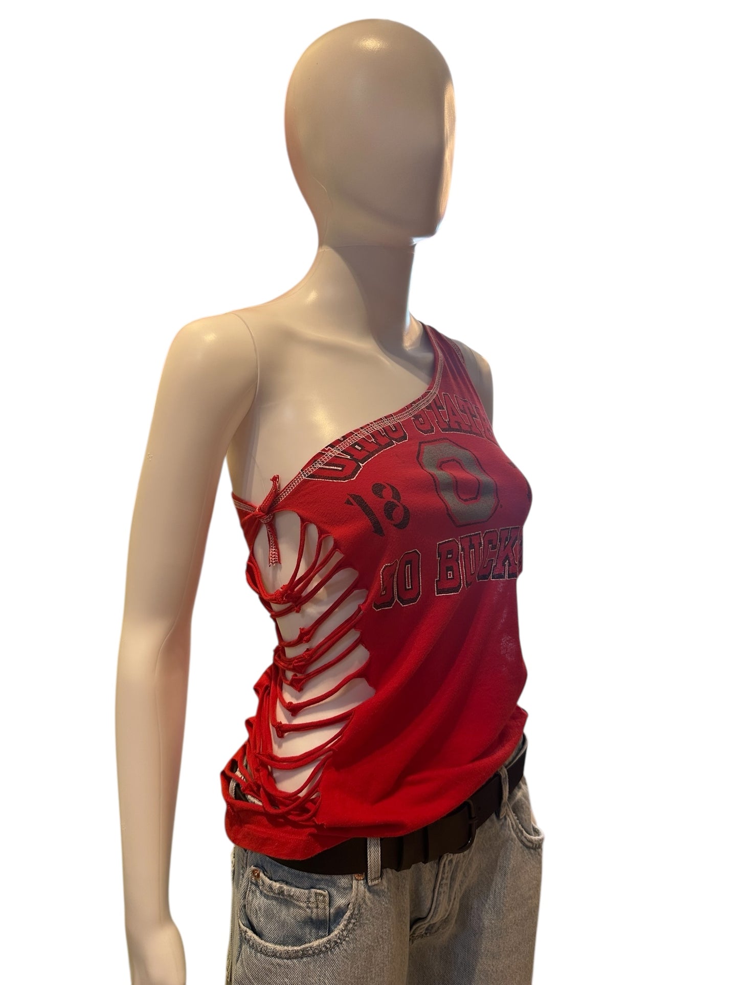 OSU RECON ONE SHOULDER SHREDDED TOP
