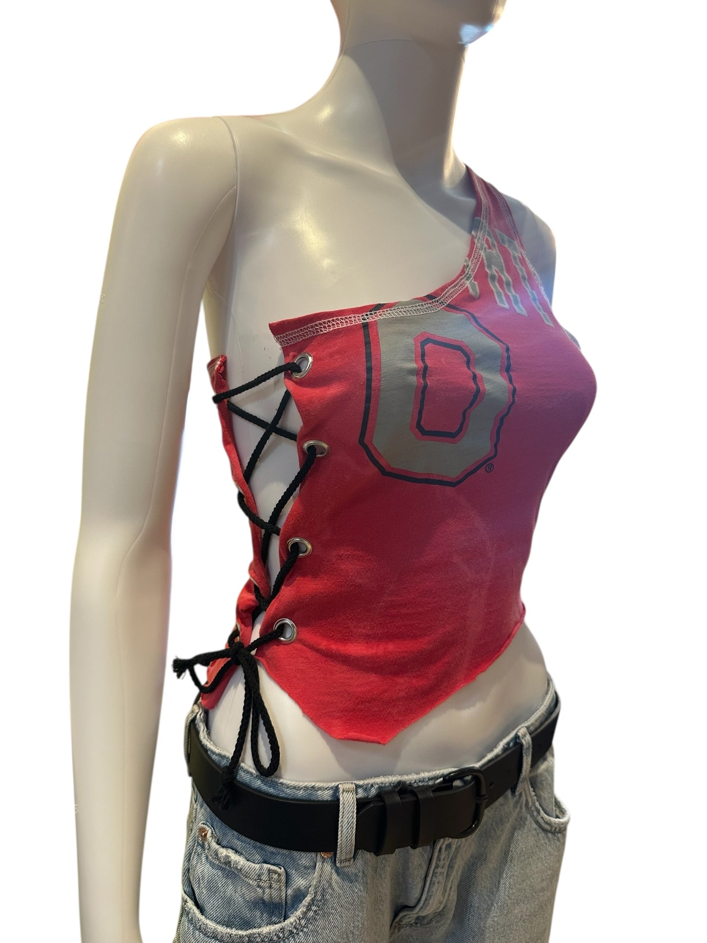 OSU RECON ONE SHOULDER TOP W/LACE UP SIDE