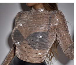 Sequins Mesh Bodysuit