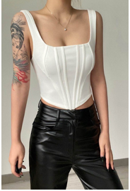 Square Neck Bustier Crop Top