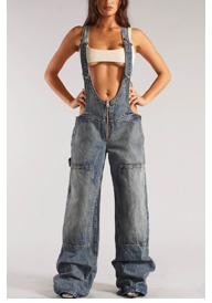 Wide Leg Zippered Jumpsuit