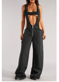 Wide Leg Zippered Jumpsuit