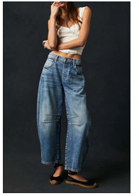 Denim Barrel Pants