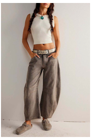 Denim Barrel Pants