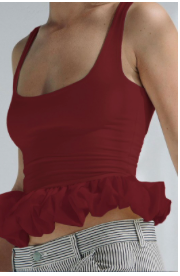 Sleeveless Ruffle Top