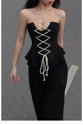 Criss-Cross Ruffle Tank Top