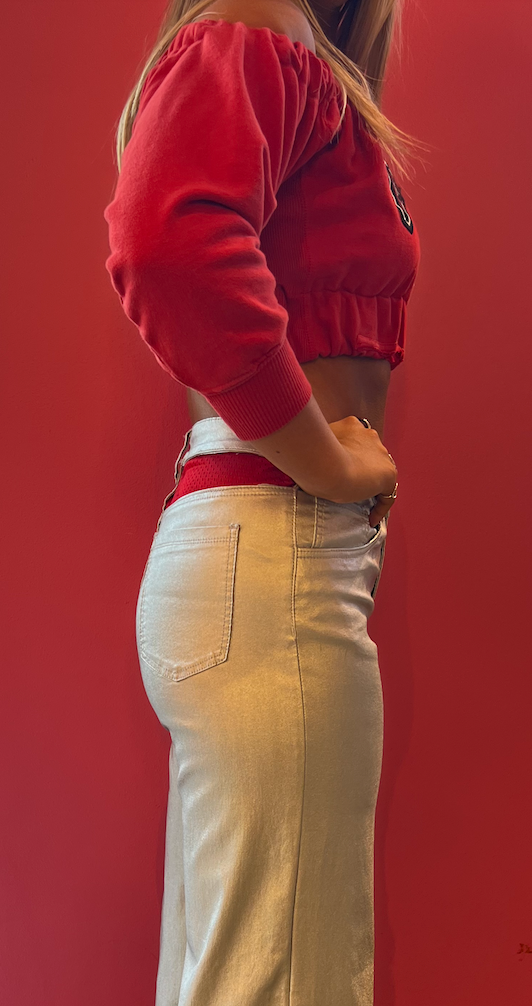 OSU Recon Off-the-Shoulder Crop Sweatshirt