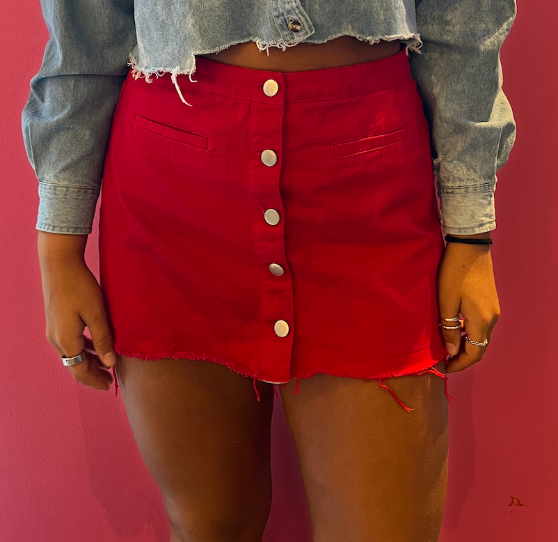 OSU Recon Red Denim Skirt
