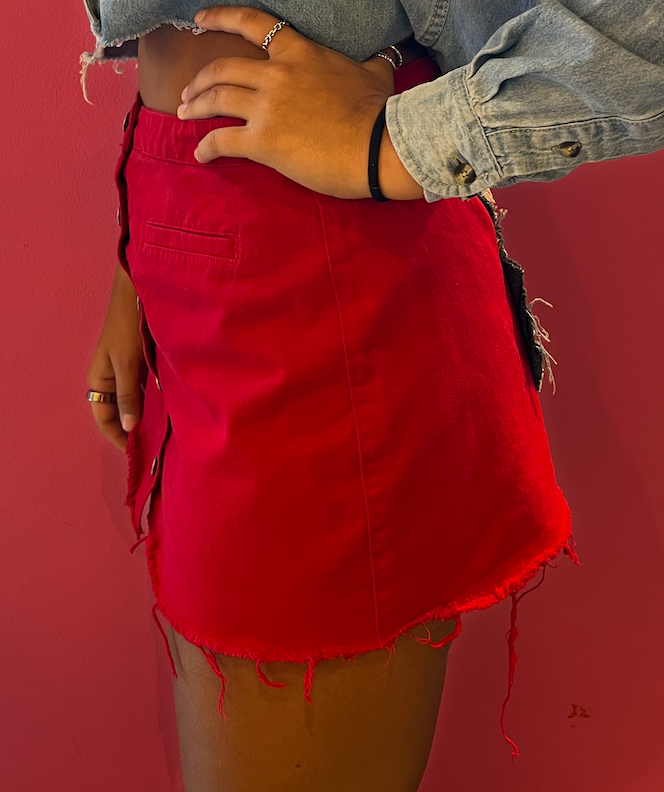 OSU Recon Red Denim Skirt