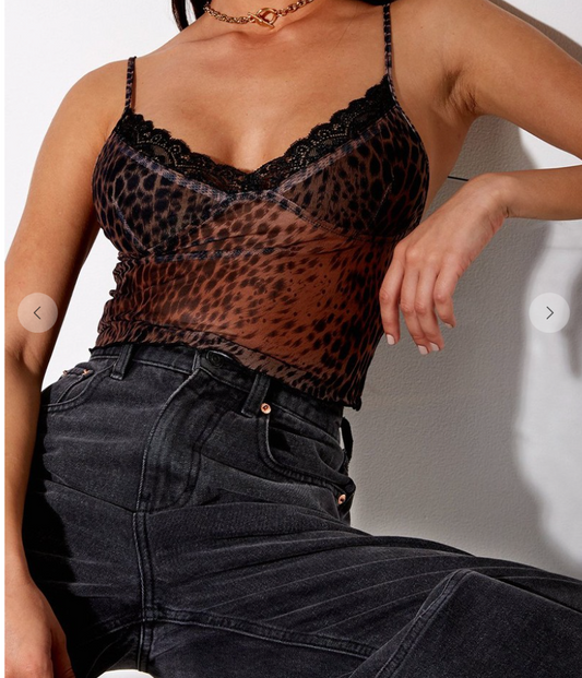 SHEER LEOPARD CAMI