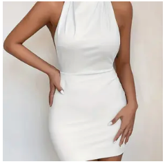 HI-NECK BACKLESS MINI