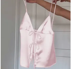 SATIN FRONT TIE CAMI