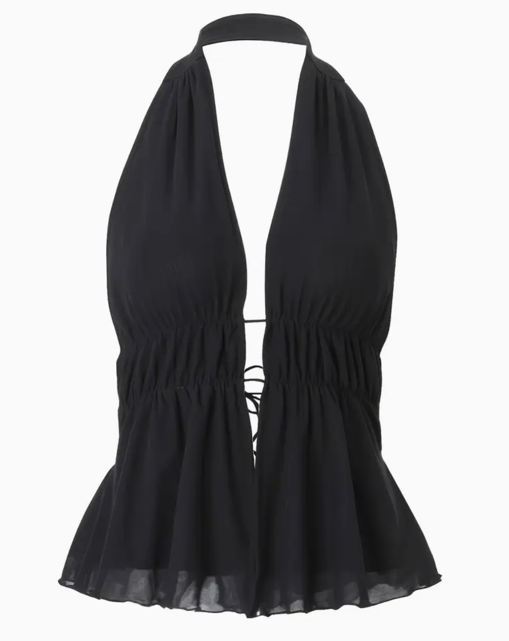 BACKLESS CHIFFON HALTER