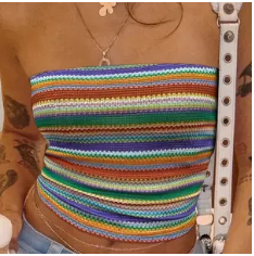 MULTI COLORED TUBE TOP