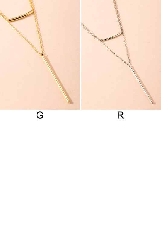 Layered Bar Charm Necklace