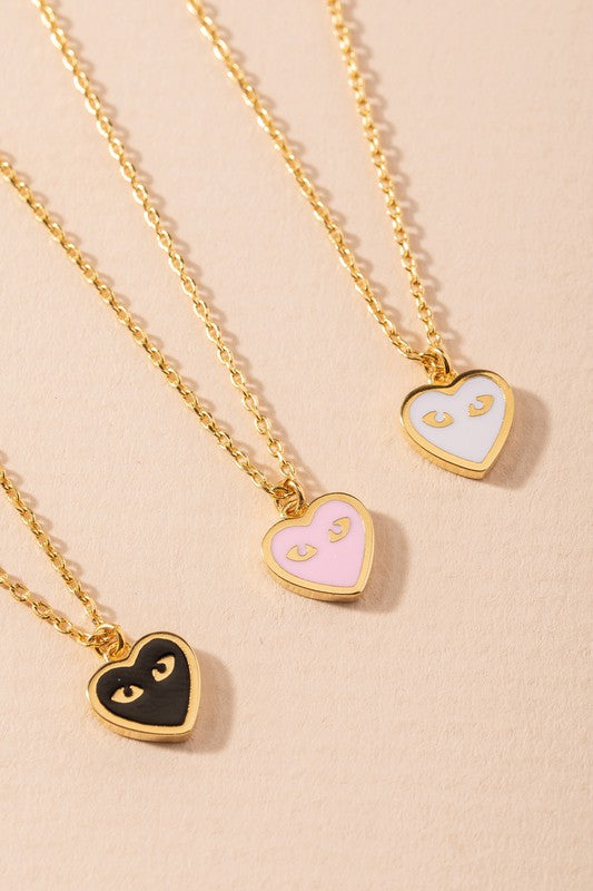 Heart Eyes Pendant Necklace