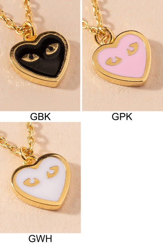 Heart Eyes Pendant Necklace