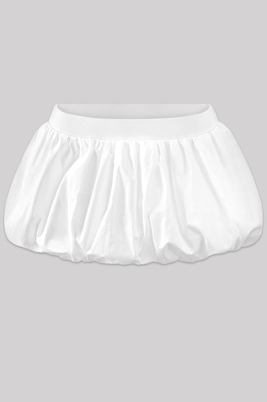 LOW WAISTED PUFFER BUBBLE MINI SKIRT