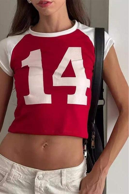 Number printed Fitted Tee