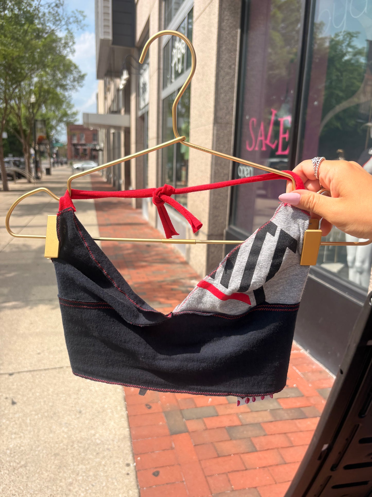 Reconstructed t-shirt Halter Top
