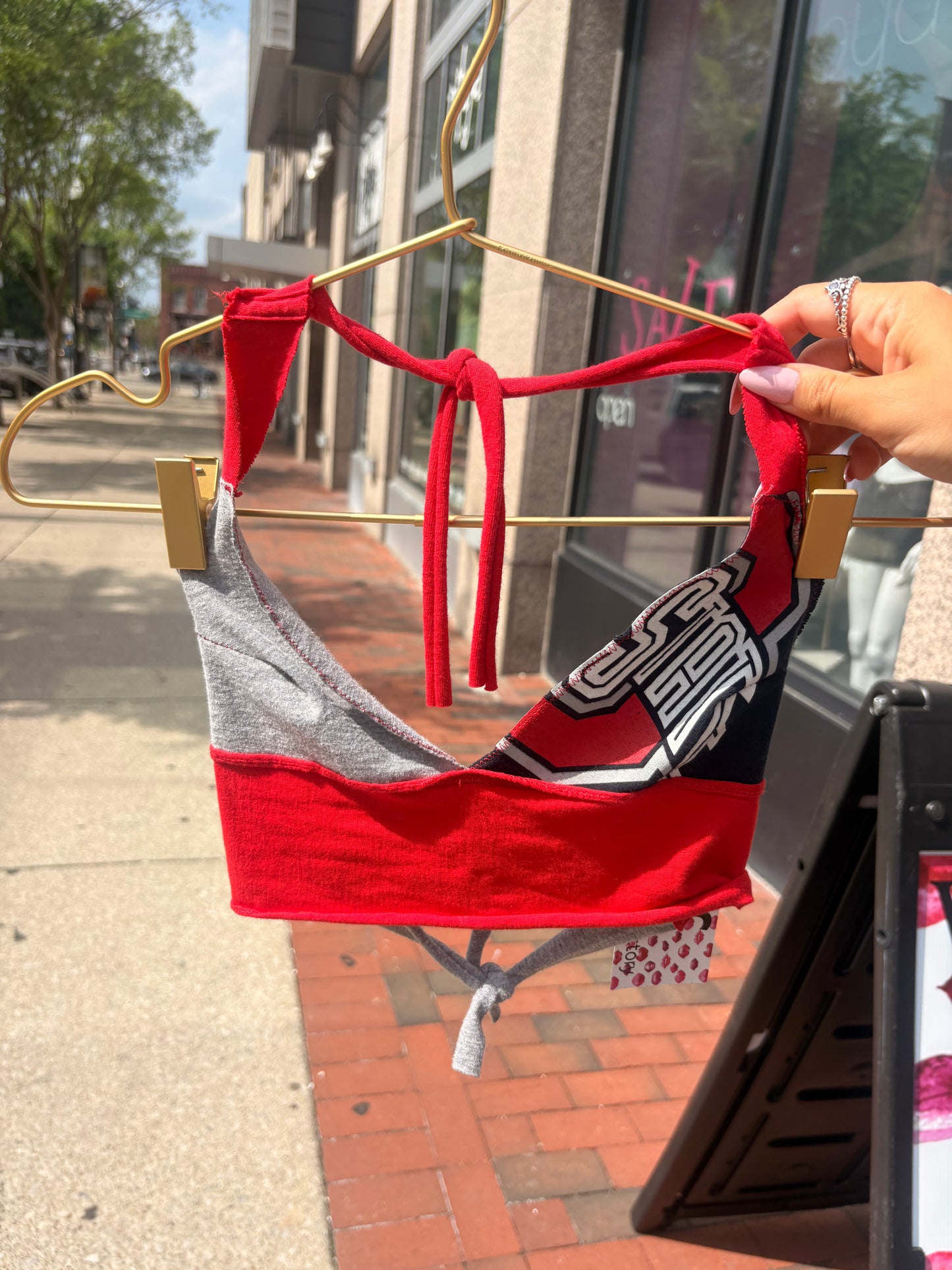 Reconstructed t-shirt Halter Top