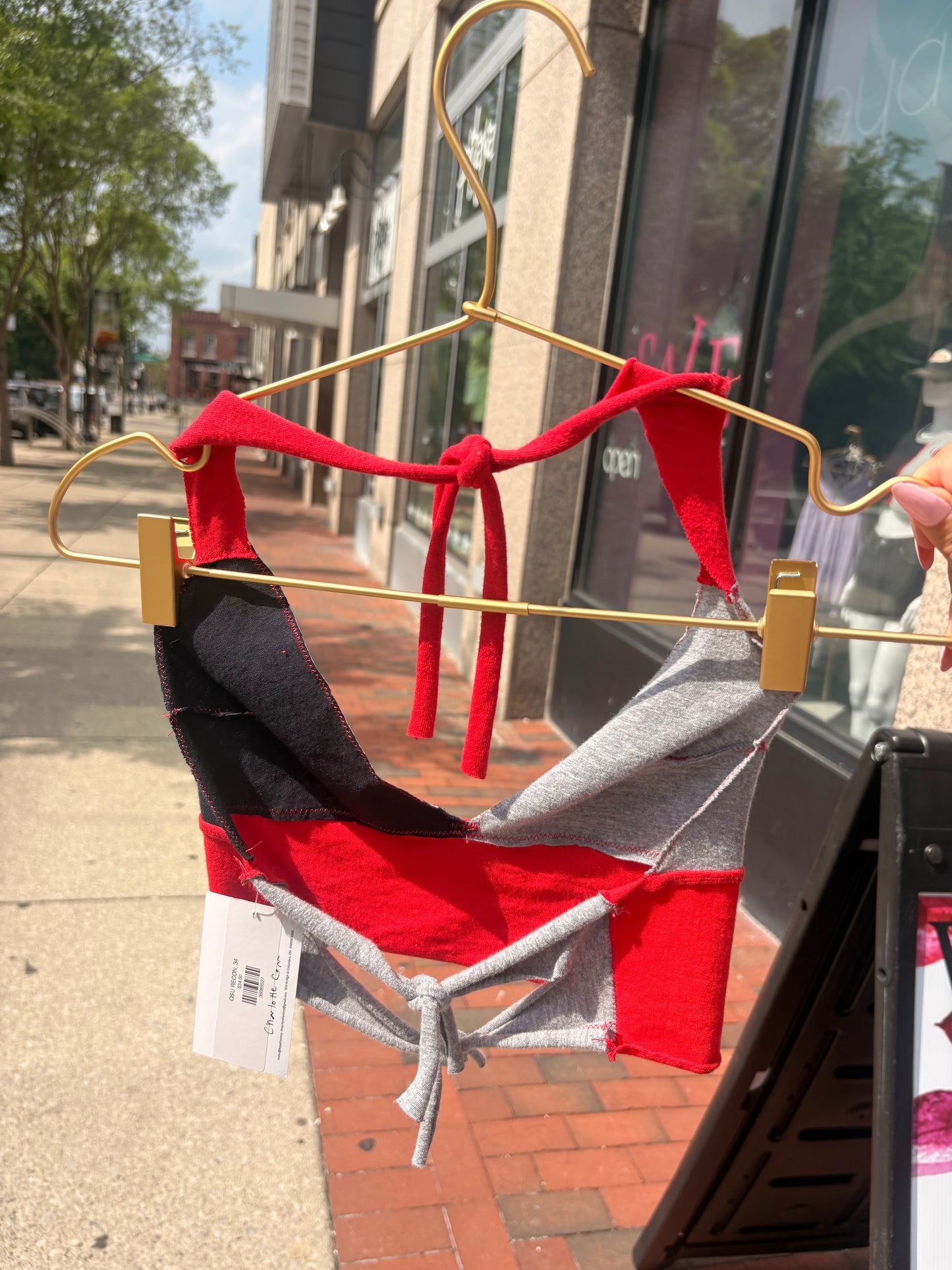 Reconstructed t-shirt Halter Top
