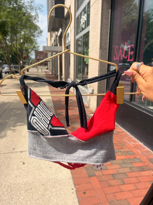 Reconstructed t-shirt Halter Top