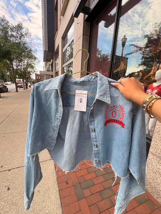 OSU Inspired Denim Top