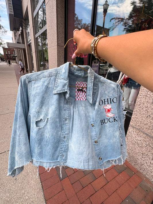OSU Inspired Denim Top