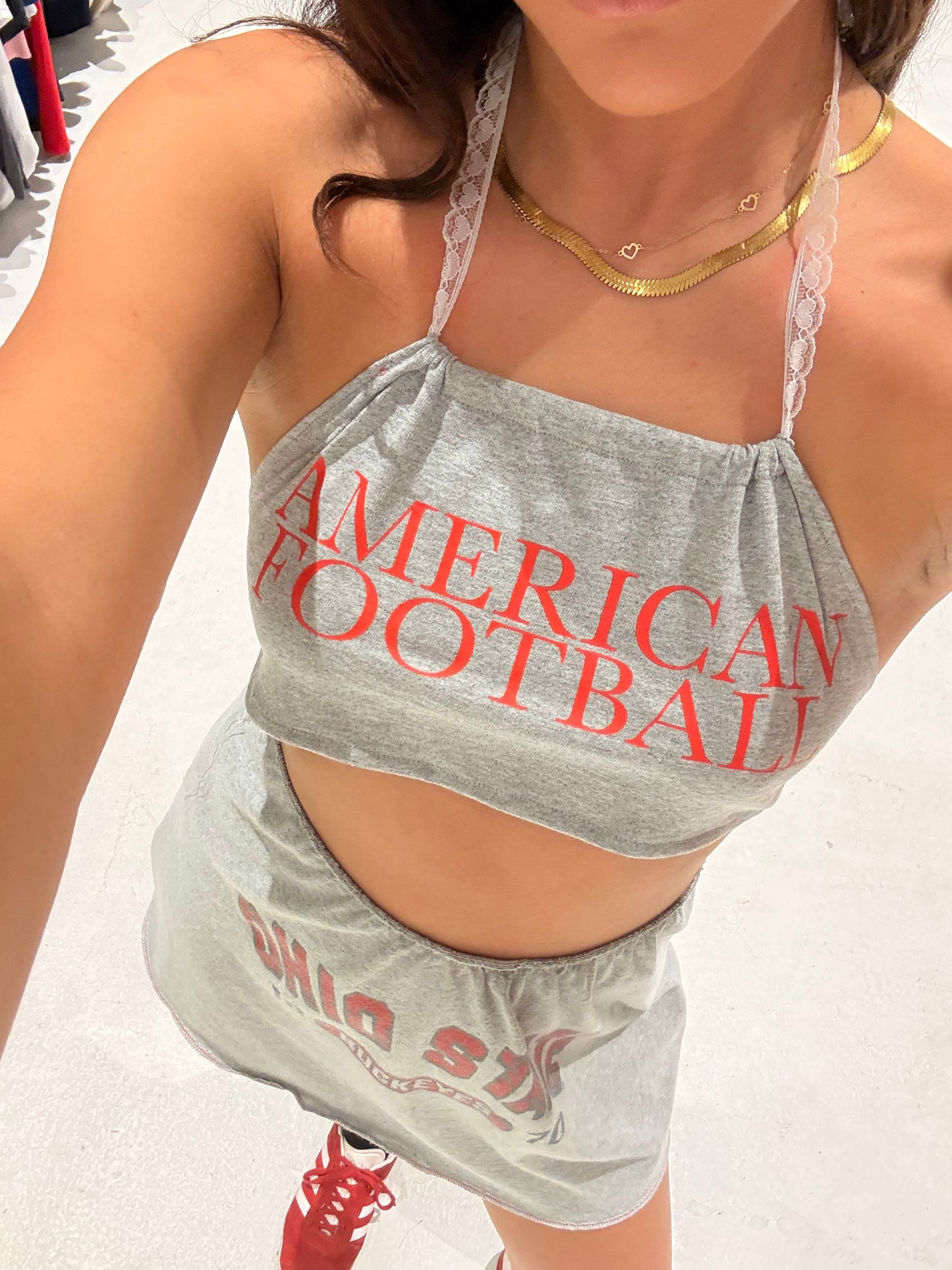 OSU Inspired Lace Halter Top