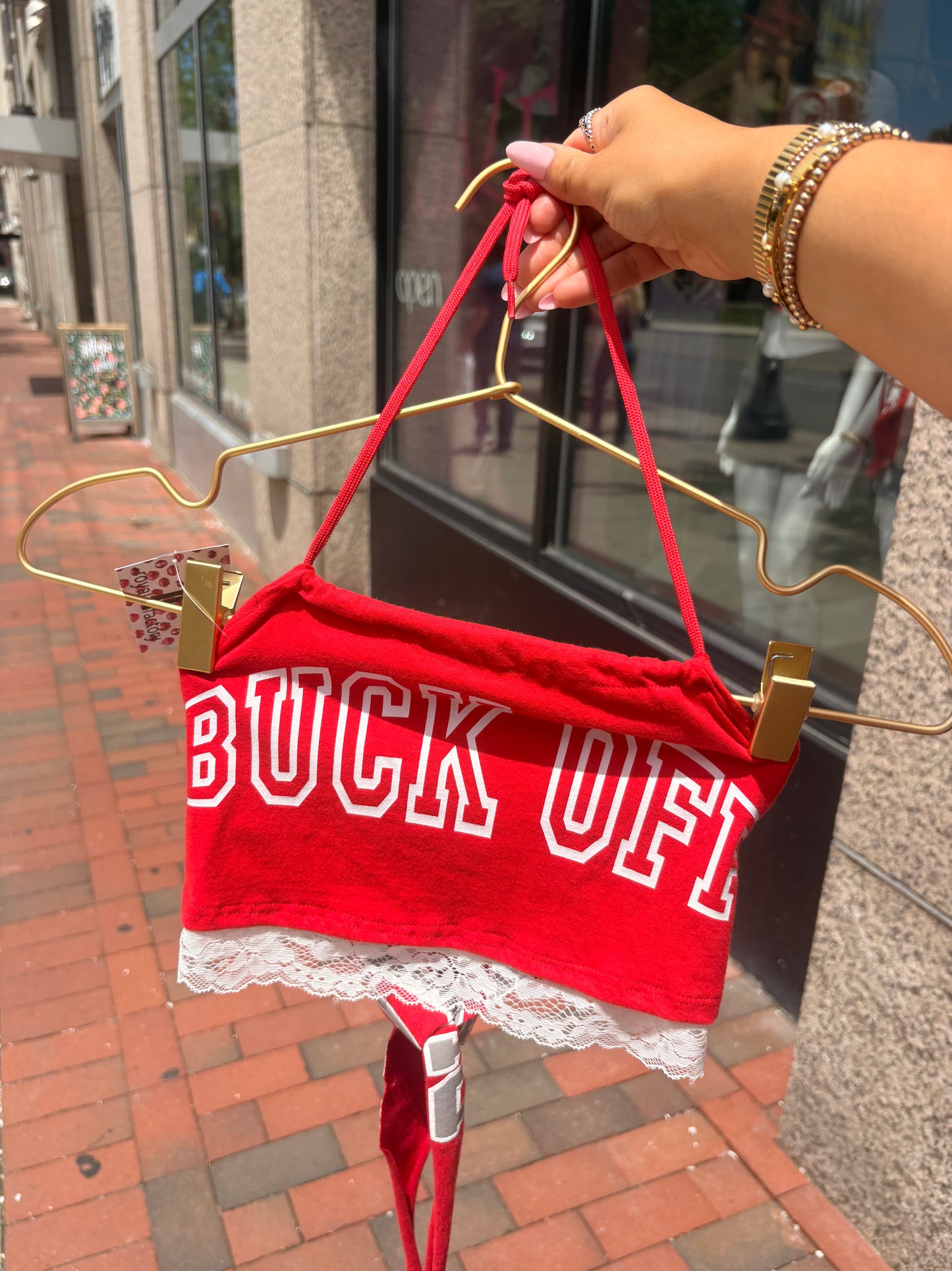 OSU Inspired Lace Halter Top