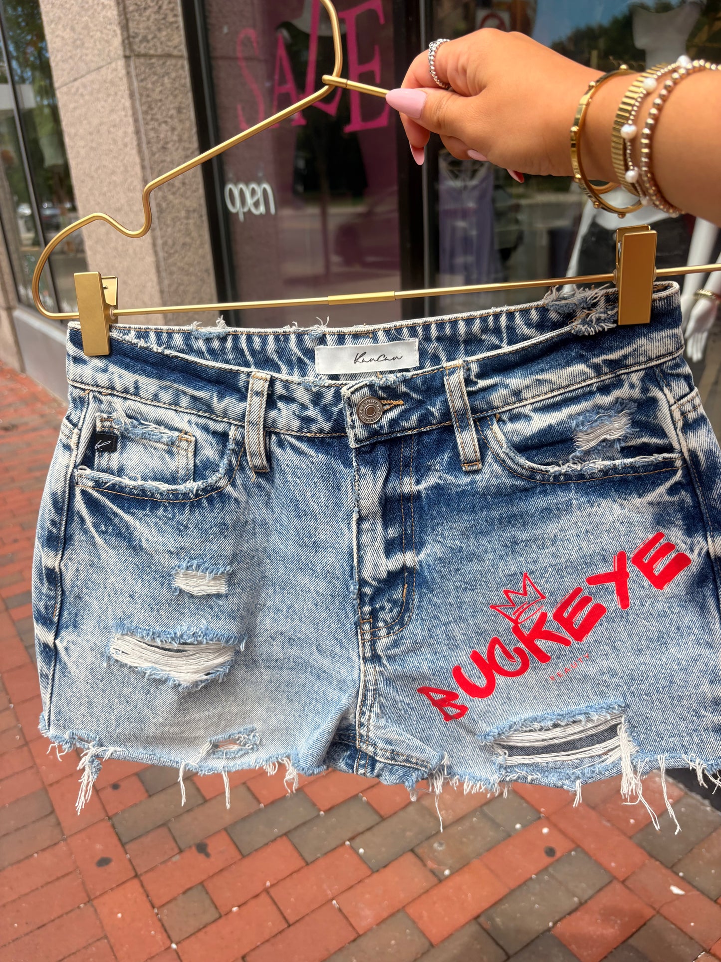 OSU Inspired Denim Shorts