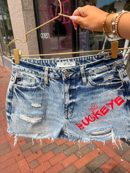 OSU Inspired Denim Shorts
