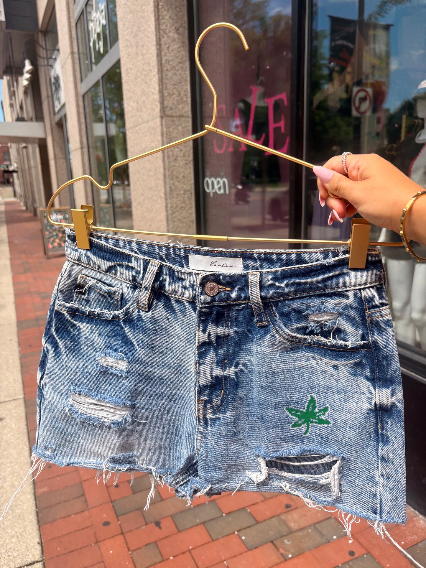 OSU Inspired Denim Shorts