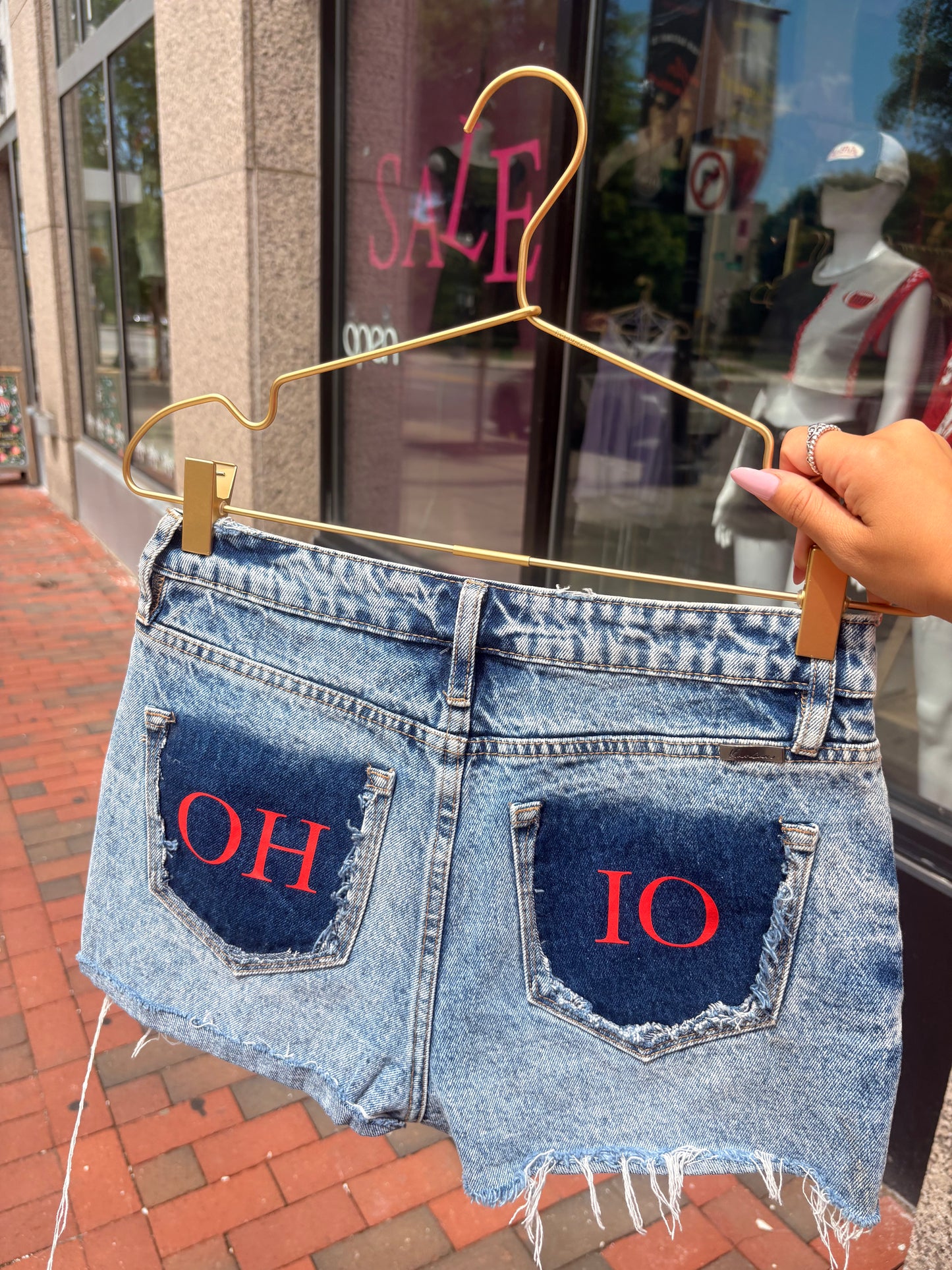 OSU Inspired Denim Shorts
