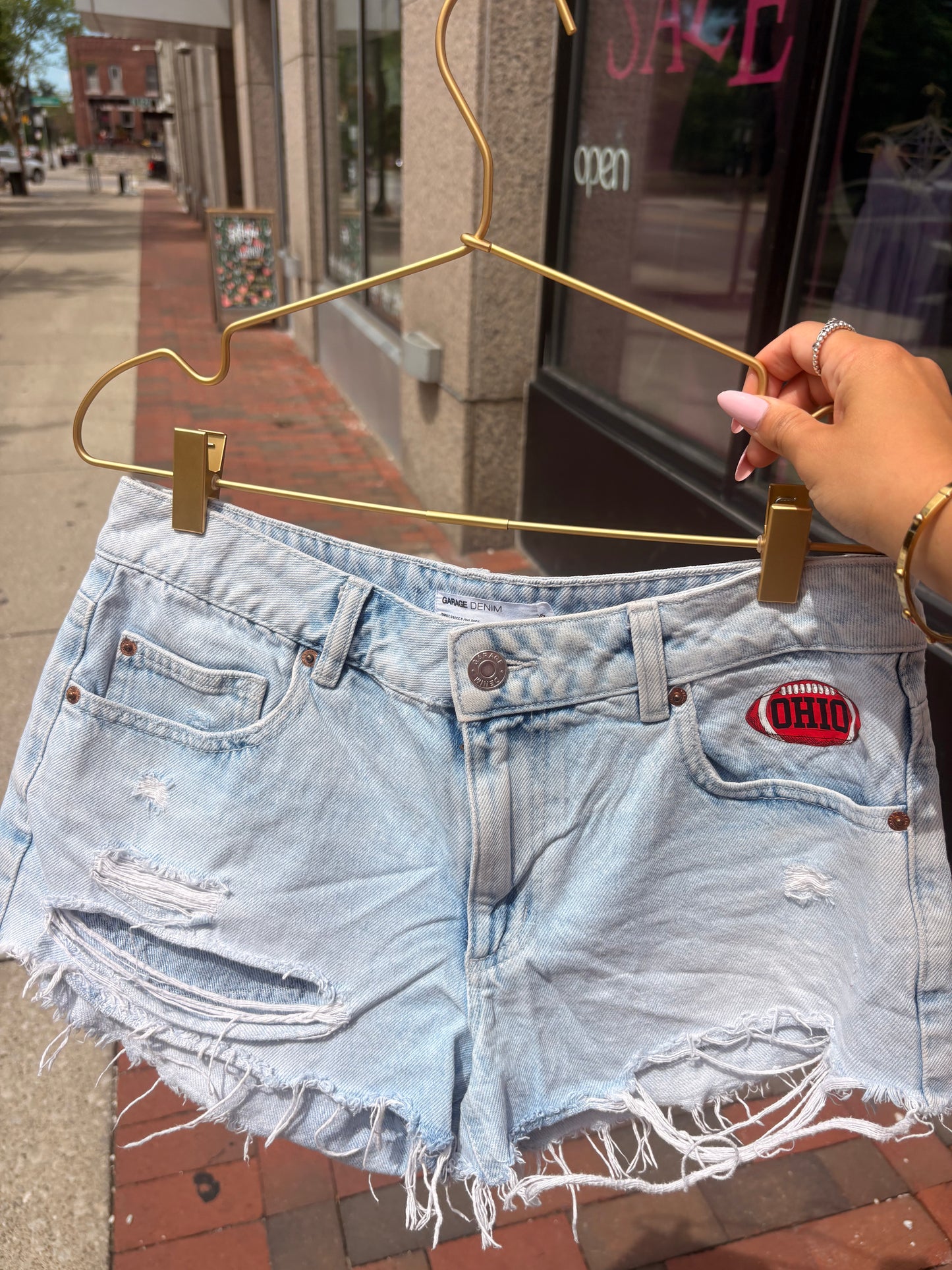 OSU Inspired Denim Shorts