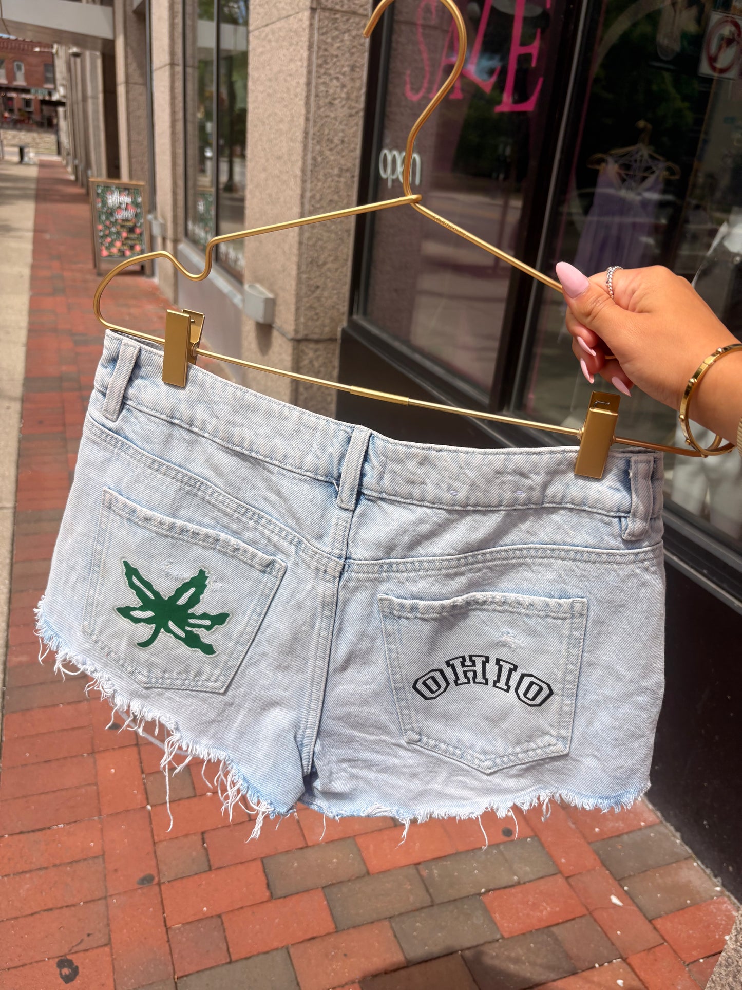 OSU Inspired Denim Shorts