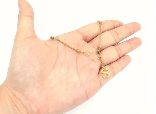 INITIAL NECKLACE W/HEART