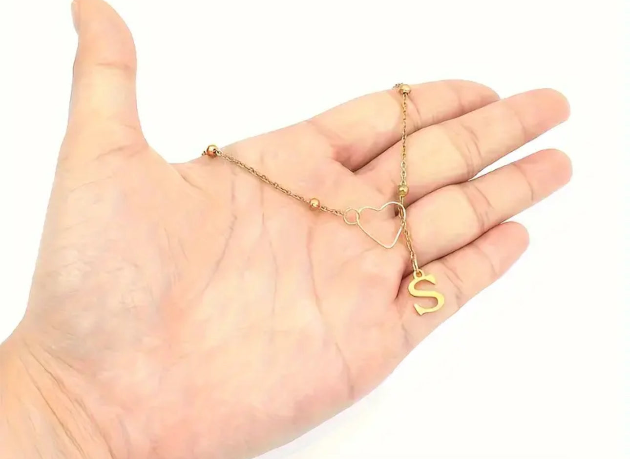 INITIAL NECKLACE W/HEART