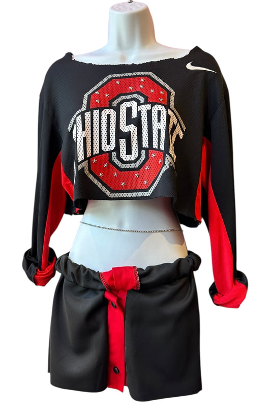OSU RECON CROPPED JAGGED EDGE L/S TOP