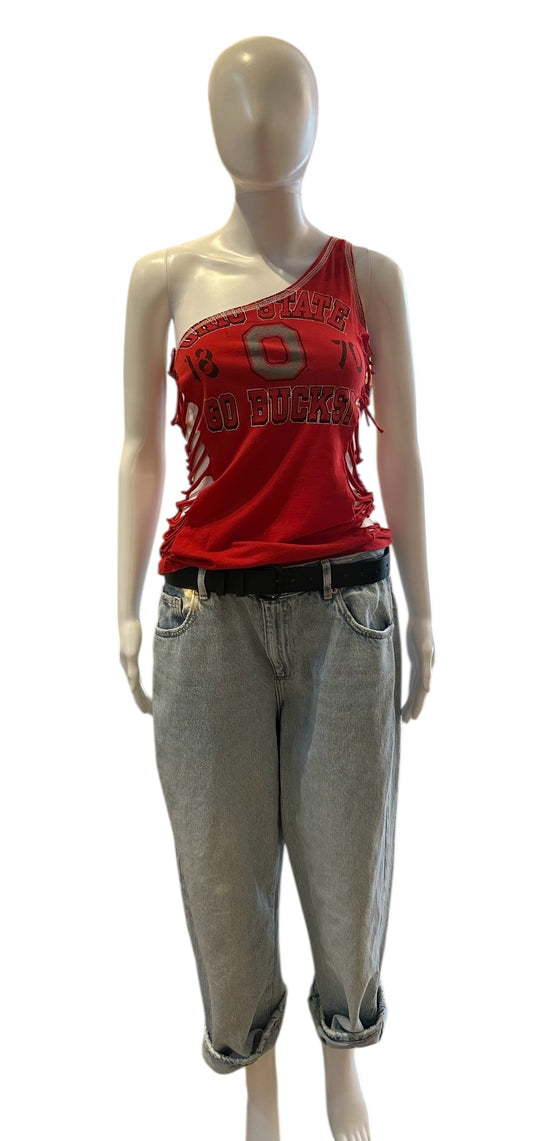 OSU RECON ONE SHOULDER SHREDDED TOP