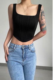 Square Neck Bustier Crop Top