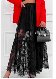 High Waist Sheer Lace Skirt