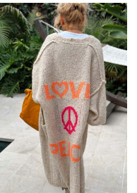 Love and Peace Long Cardi