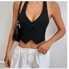 HALTER VEST BACKLESS TOP