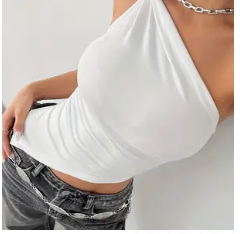 ONE SHOULDER ASYMMETRICAL TOP